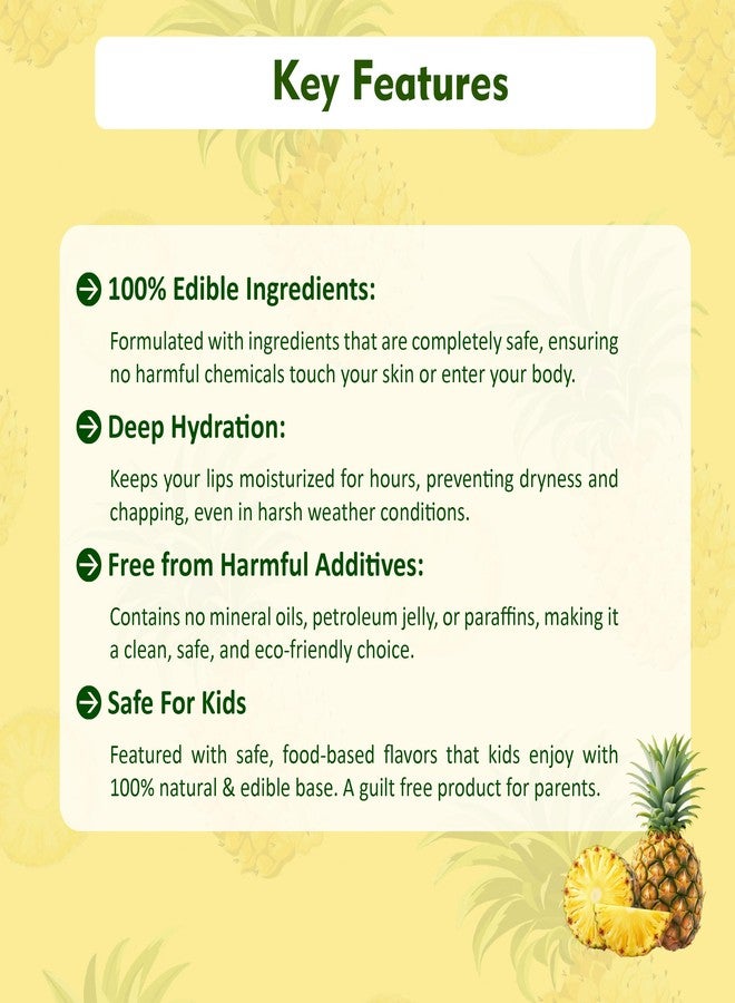 Moolveda Lip Balm Roll on with Pineapple & 100% edible ingredients & no chemicals, 10ml - Image 4
